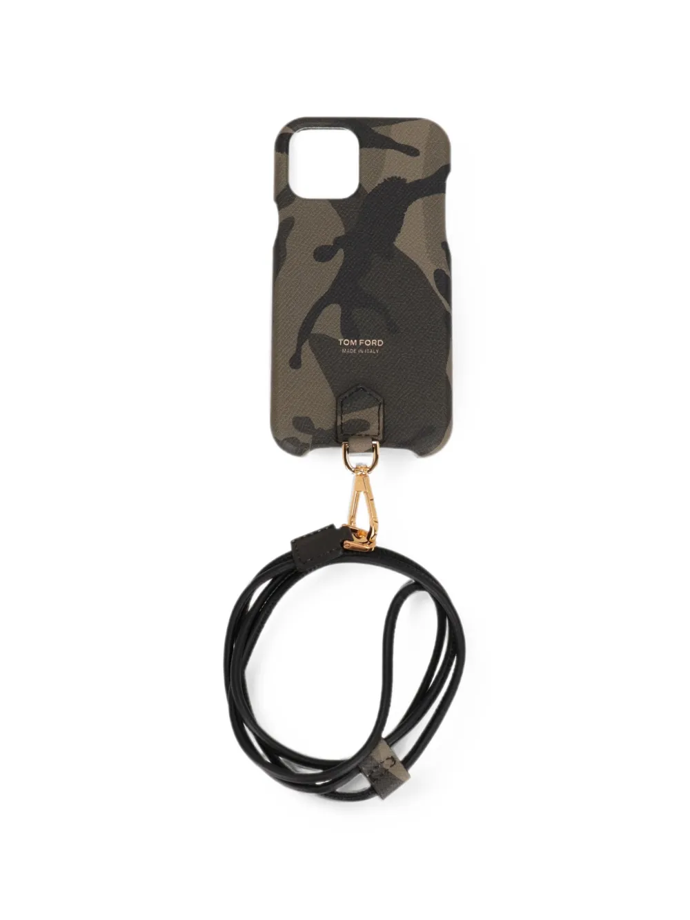 TOM FORD camouflage-print lanyard phone case - Verde