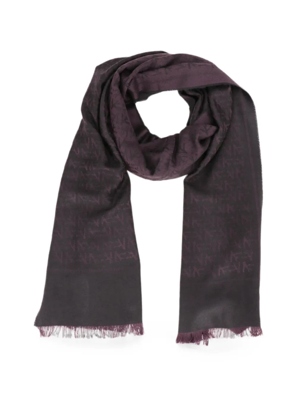 Isaia monogram-pattern frayed-edge scarf - Viola