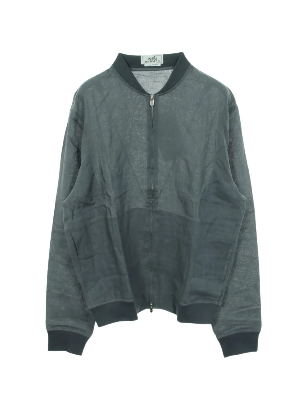 Hermès Pre-Owned zip-up linen sweater - Verde