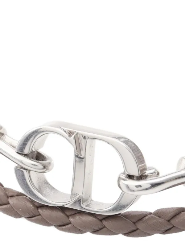 Christian DIOR ブレスレット CD Icon 　L Christian Dior Pre-Owned 2020s CD Icon Braided Leather Bracelet