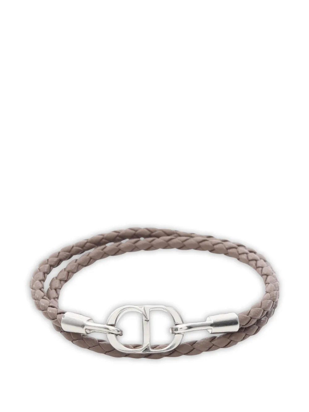 Christian Dior Pre-Owned 2020s CD Icon braided leather bracelet - Silver