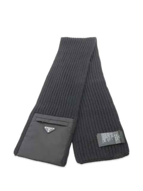 Prada Pre-Owned Re-Nylon logo-plate scarf