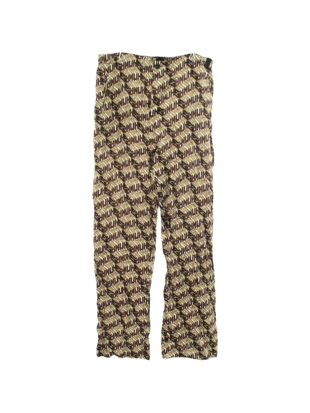 Fendi Pre-Owned 2010s patterned silk trousers - Braun