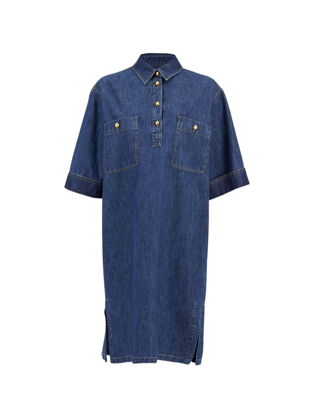 Valentino Garavani Chemisier con taschino - 558 MEDIUM BLUE DENIM