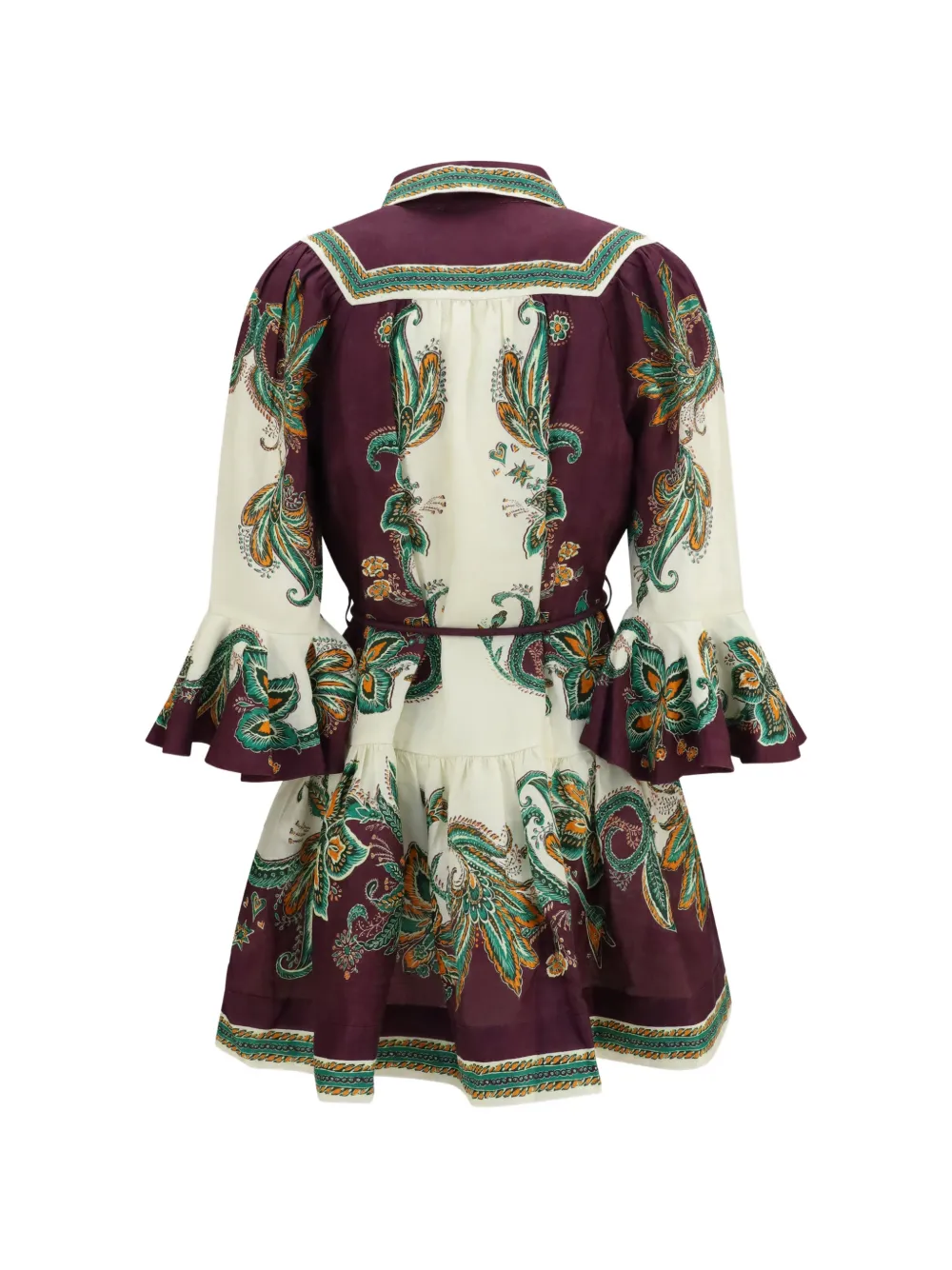ALEMAIS Ruthie linnen mini-jurk met paisley-print Rood