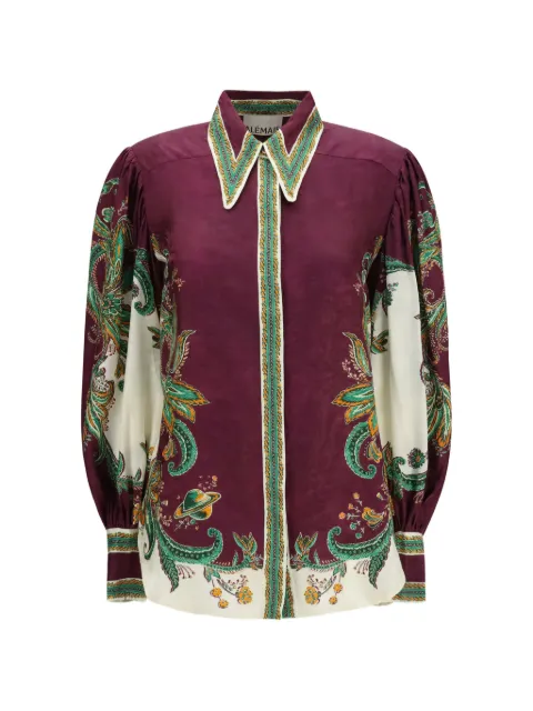 ALEMAIS Ruthie balloon-sleeve silk-blend shirt