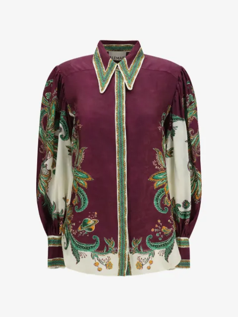 ALEMAIS Ruthie balloon-sleeve silk-blend shirt