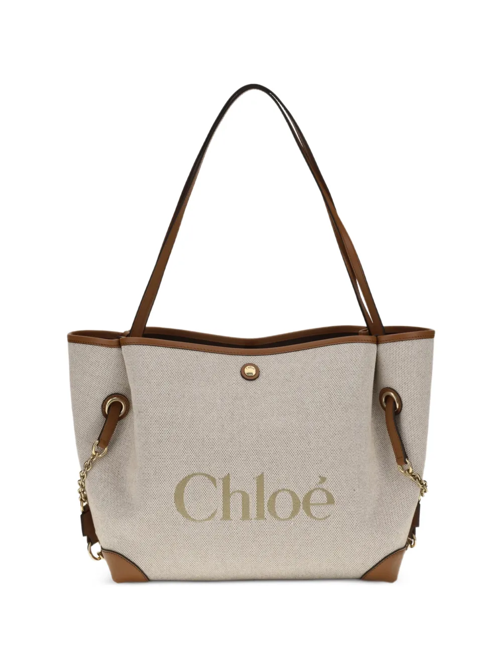 Chloé Clover logo-print shoulder bag - Toni neutri