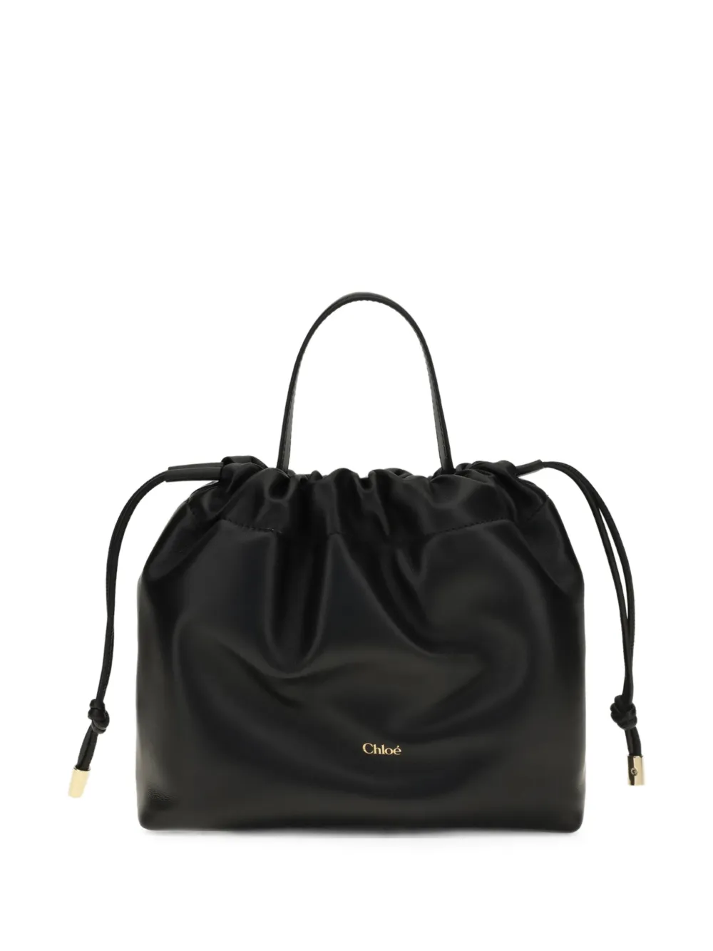 Chloé Small Chloé Icons leather drawstring shoulder bag - Nero