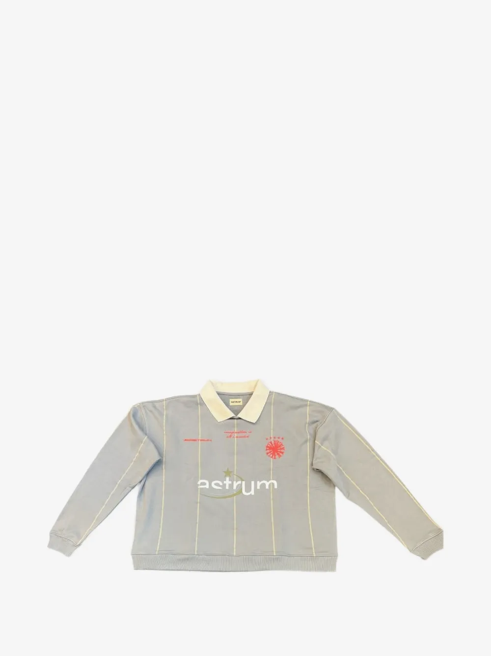 astrum pinstriped polo shirt | Grey | Image 1