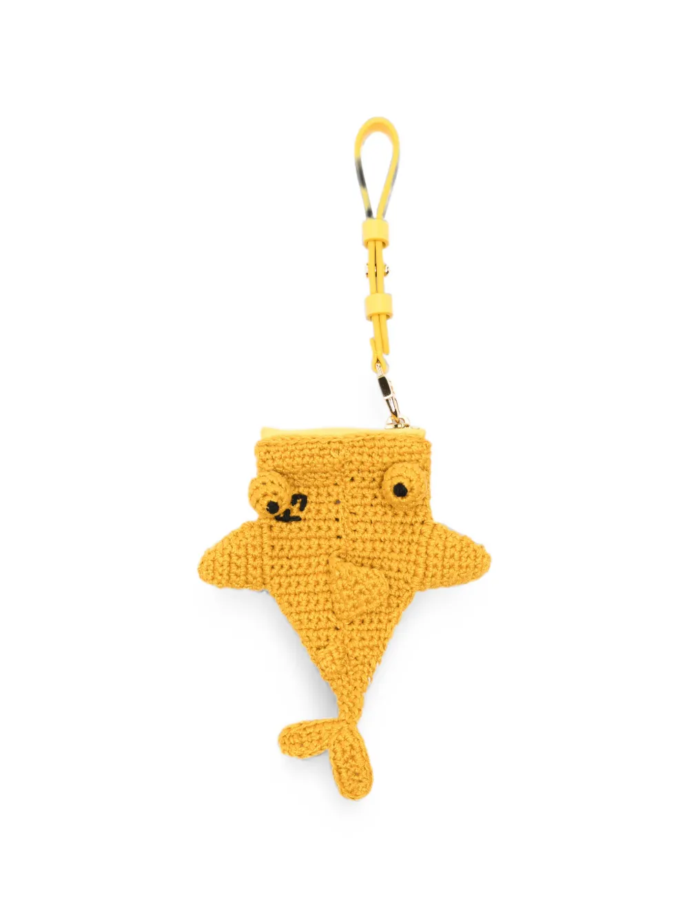 FENDI Gehäkelter Shark Taschenanhänger - Gelb