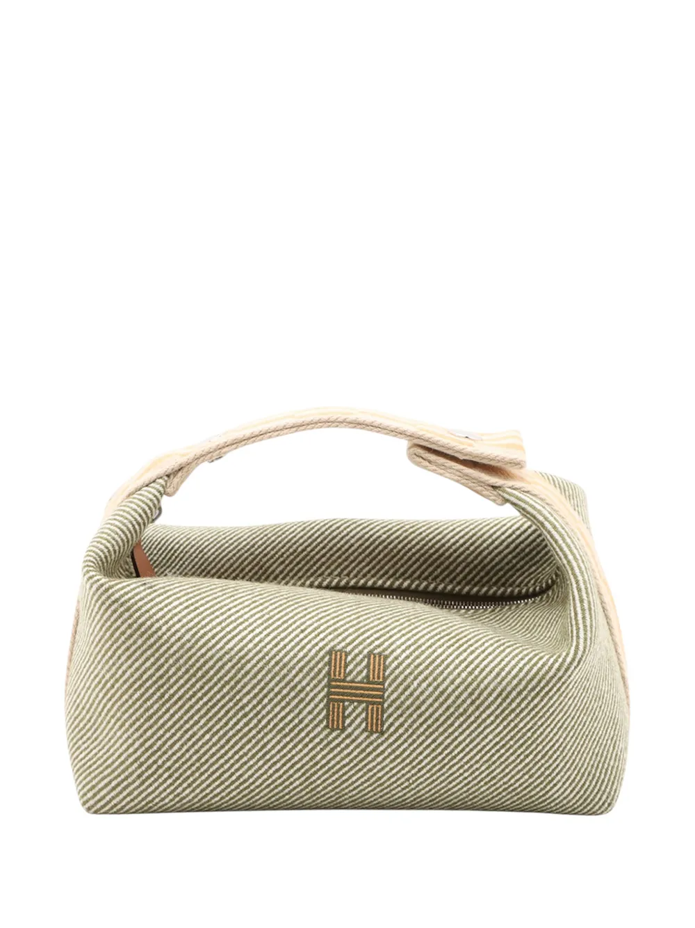 Hermès Pre-Owned 2010-2026 Small Wool Bride A Brac H Natte Case vanity bag - Verde