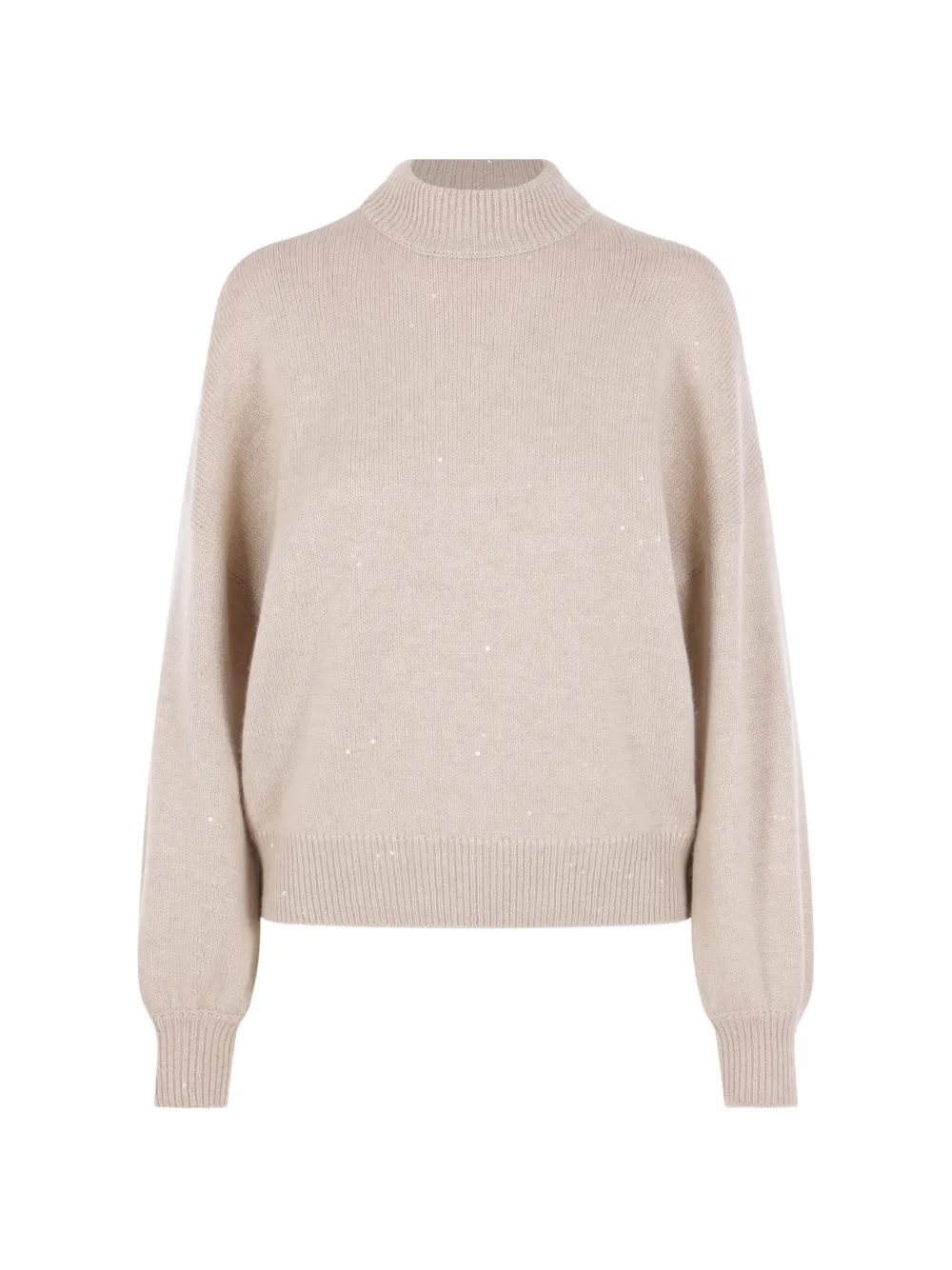 Brunello Cucinelli sequin-embellished high-neck sweater - Toni neutri