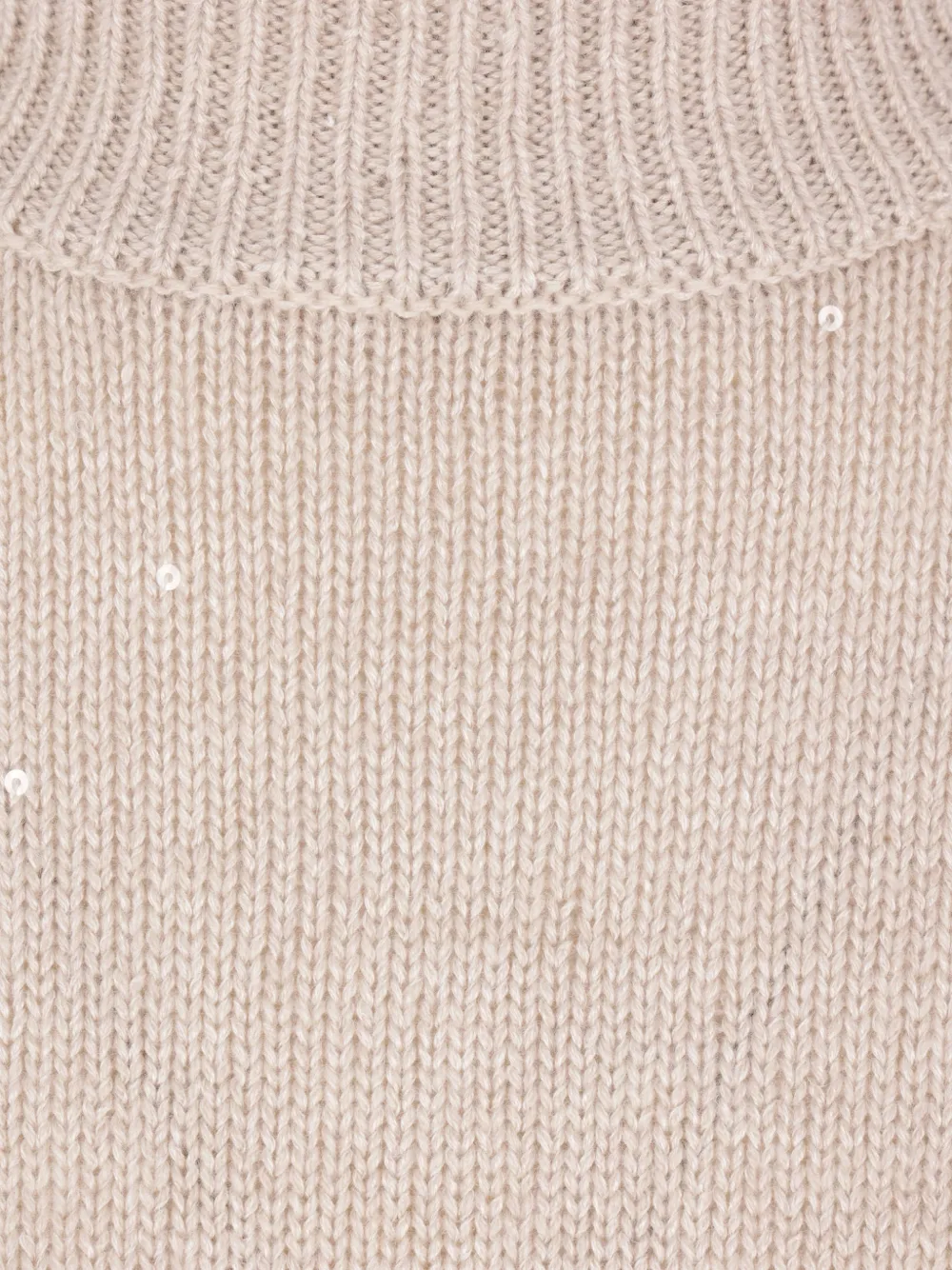 Brunello Cucinelli Sweater met hoge hals en pailletten Beige