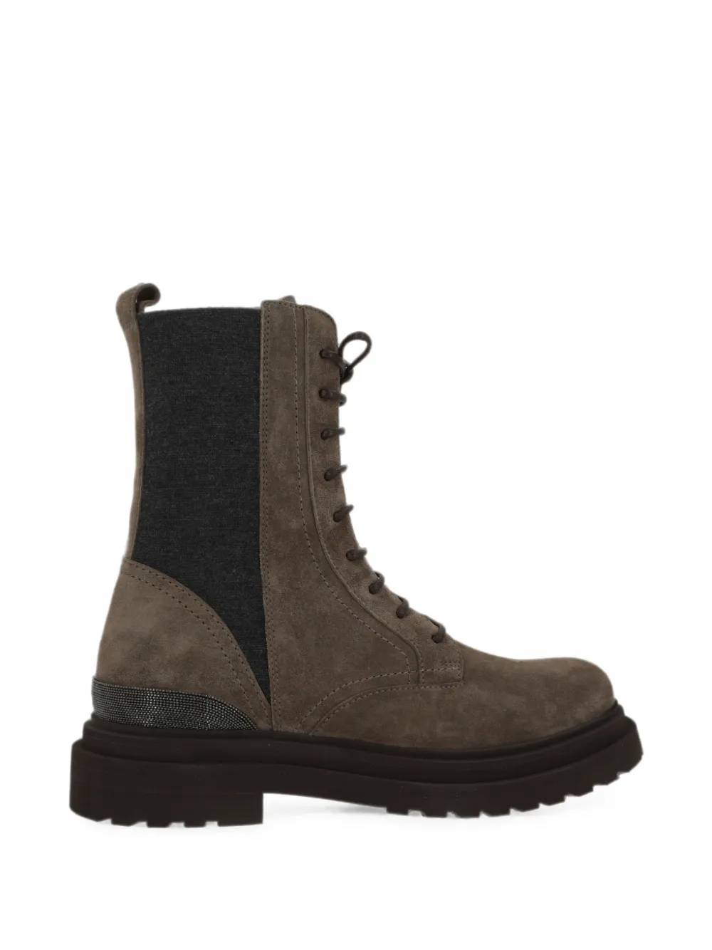 Brunello Cucinelli lace-up Monili-trim boots Bruin
