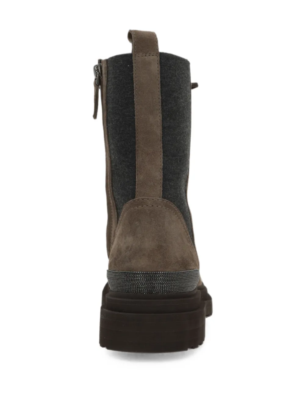 Brunello Cucinelli lace-up Monili-trim boots Bruin