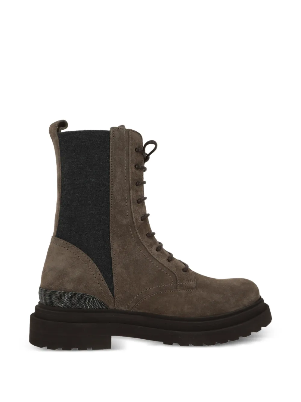Brunello Cucinelli lace-up Monili-trim boots Bruin