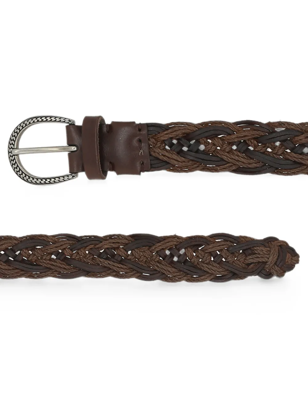 Brunello Cucinelli braided leather belt Bruin