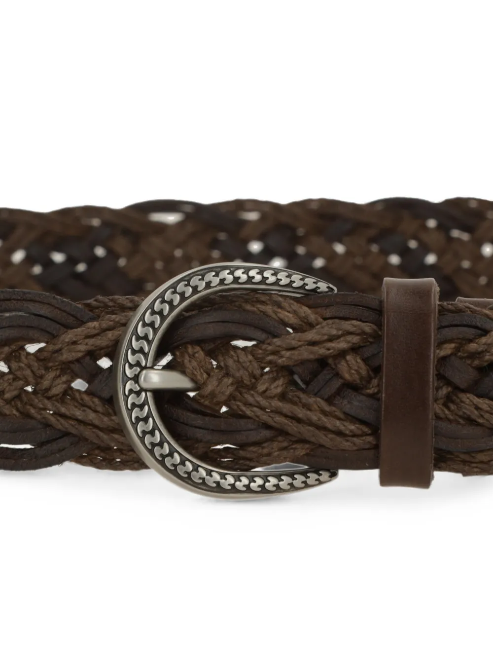 Brunello Cucinelli braided leather belt Bruin
