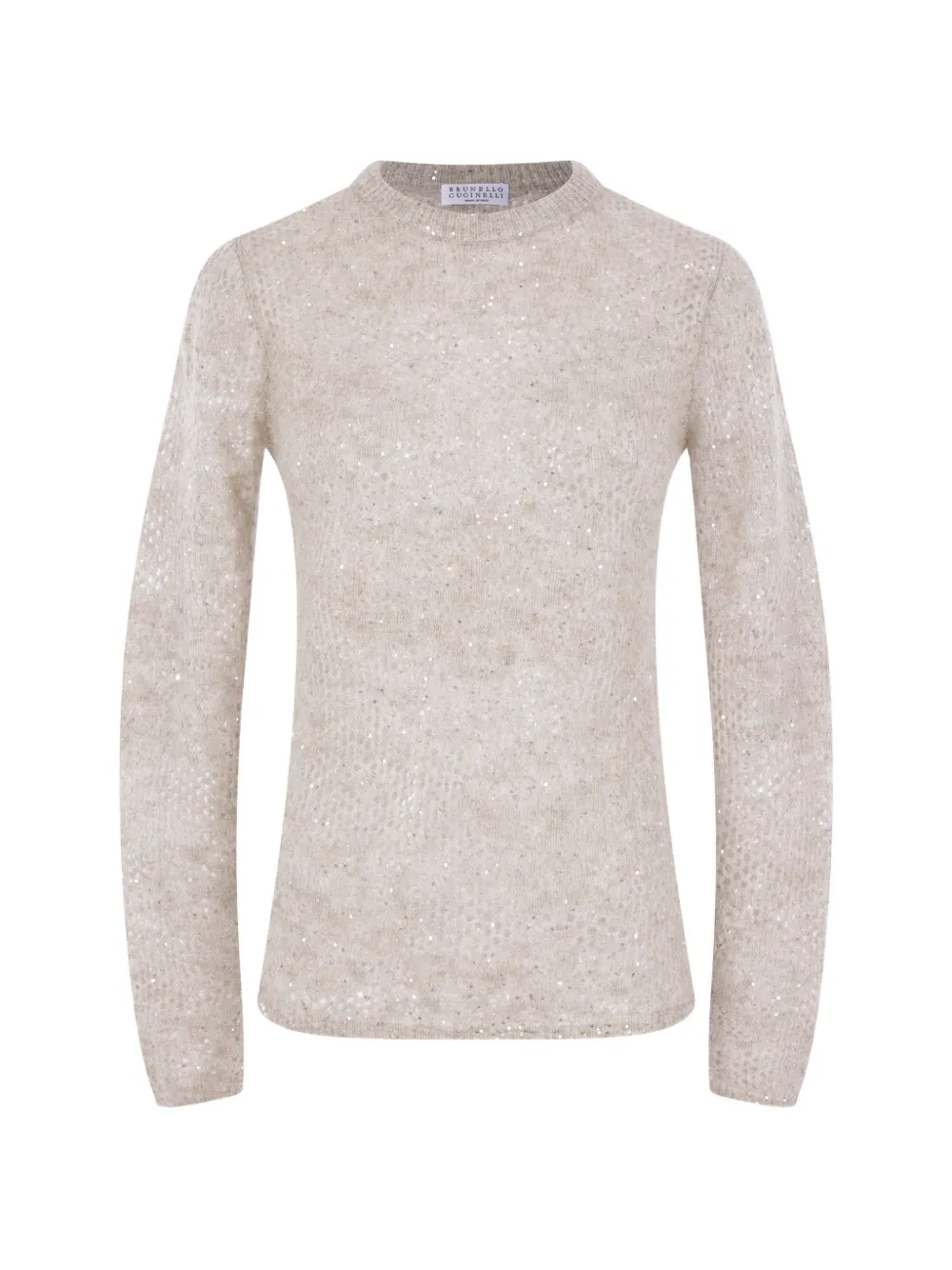Brunello Cucinelli sequin-embellished knitted sweater - Toni neutri