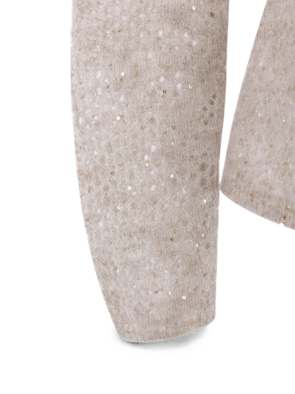 Brunello Cucinelli Gebreide trui met pailletten Beige