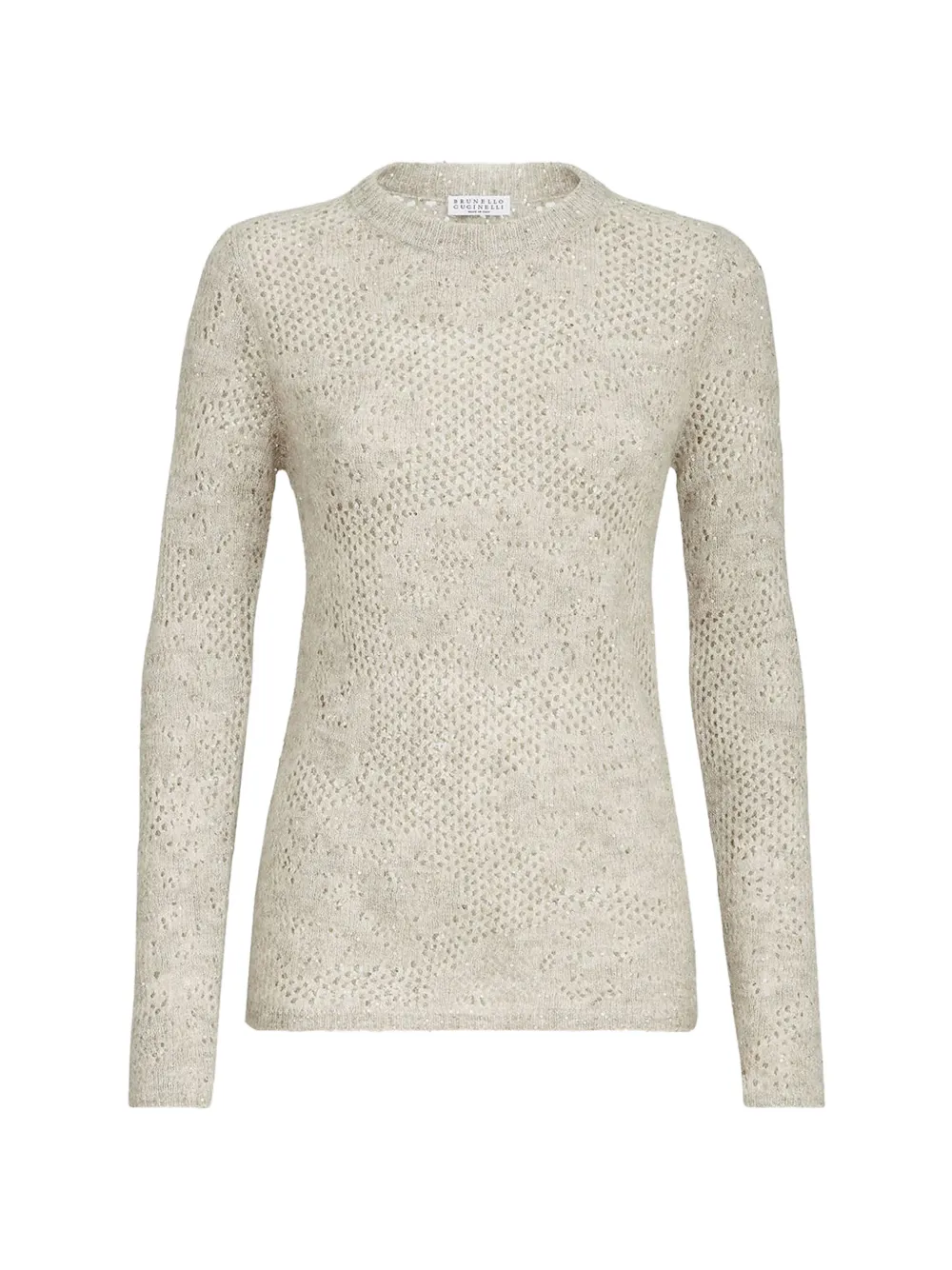 Brunello Cucinelli sequin-embellished knitted sweater - Neutrals