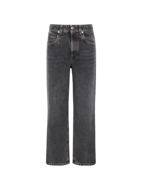 Brunello Cucinelli monili-trimmed straight-leg jeans
