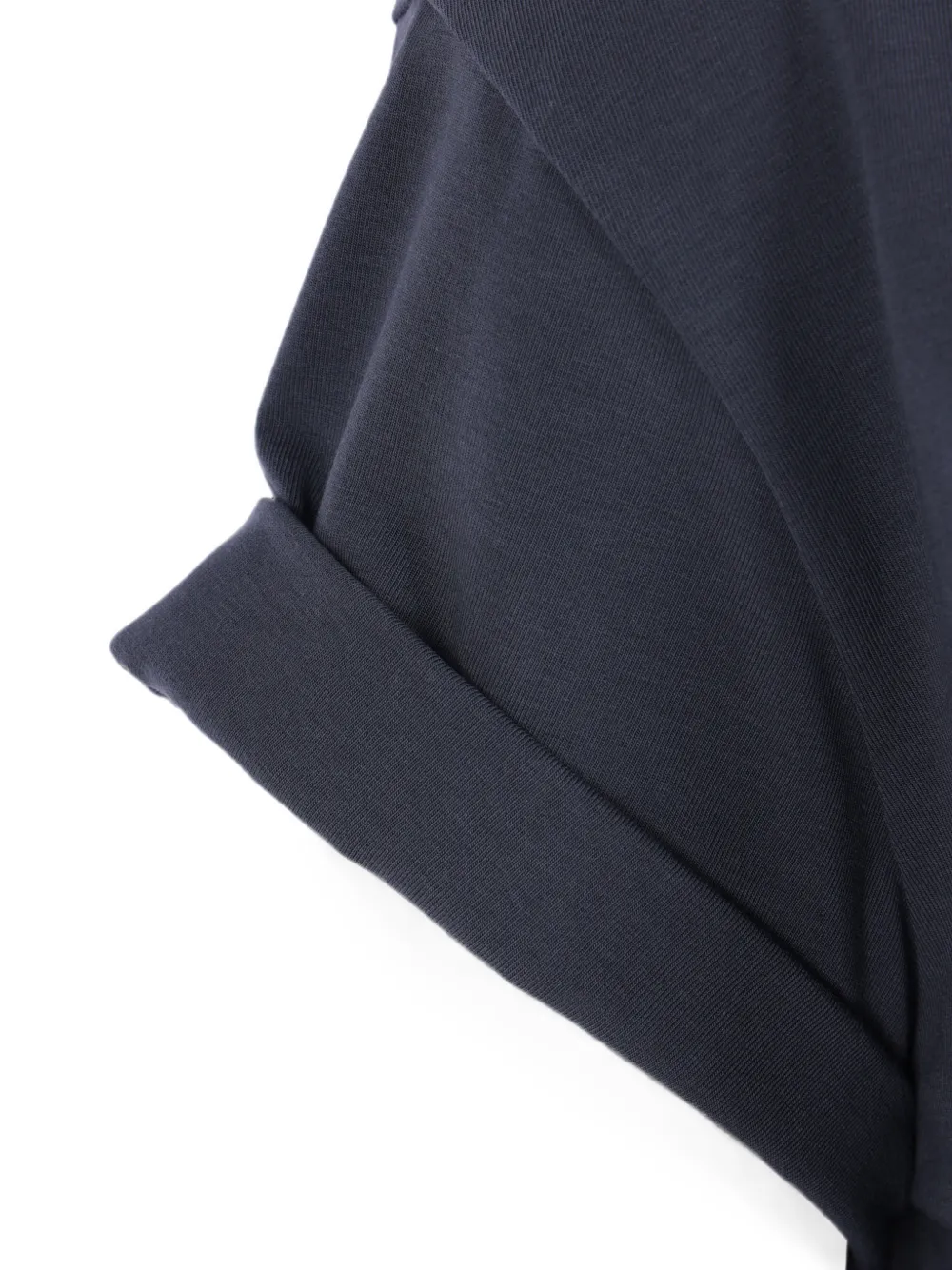 Brunello Cucinelli T-shirt met opgerolde manchetten en monili afwerking Blauw