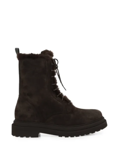 Brunello Cucinelli shearling-trim combat boots