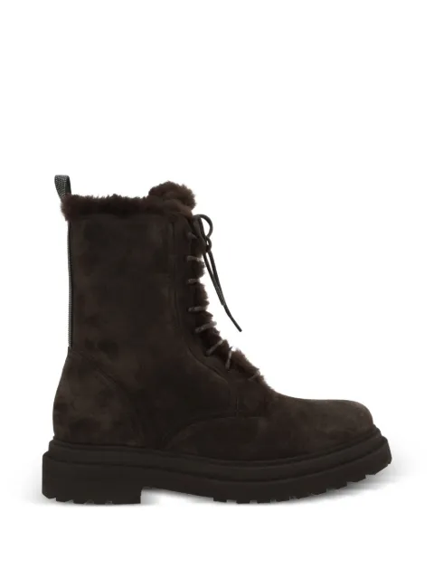 Brunello Cucinelli shearling-trim combat boots