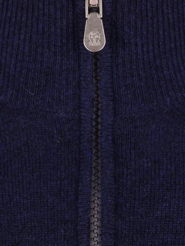 Brunello Cucinelli ハーフジップ カシミアセーター | ブルー