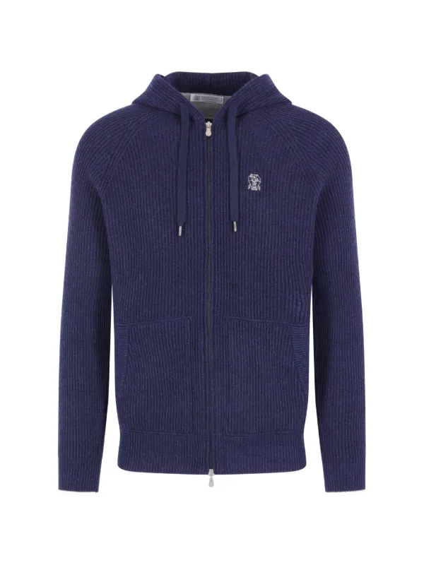 Brunello Cucinelli ジップアップ パーカー | ブルー | FARFETCH JP
