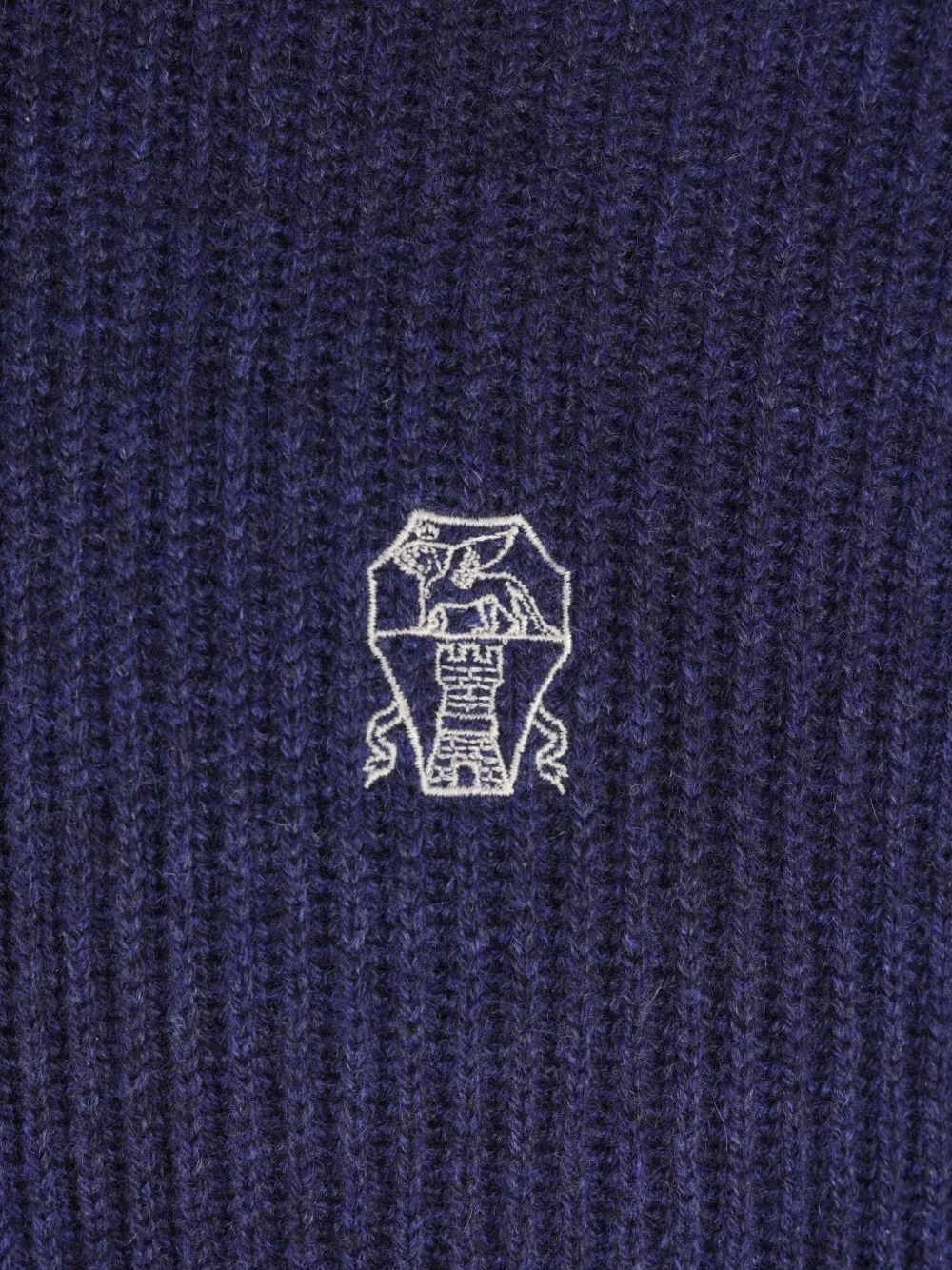 Brunello Cucinelli Ribgebreide hoodie Blauw