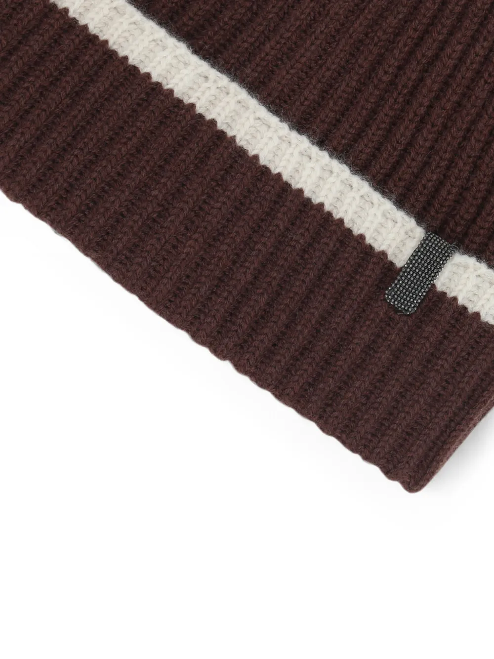 Brunello Cucinelli Ribgebreide muts Bruin