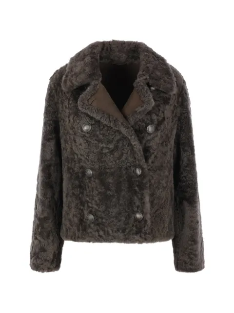 Brunello Cucinelli double-breasted shearling coat