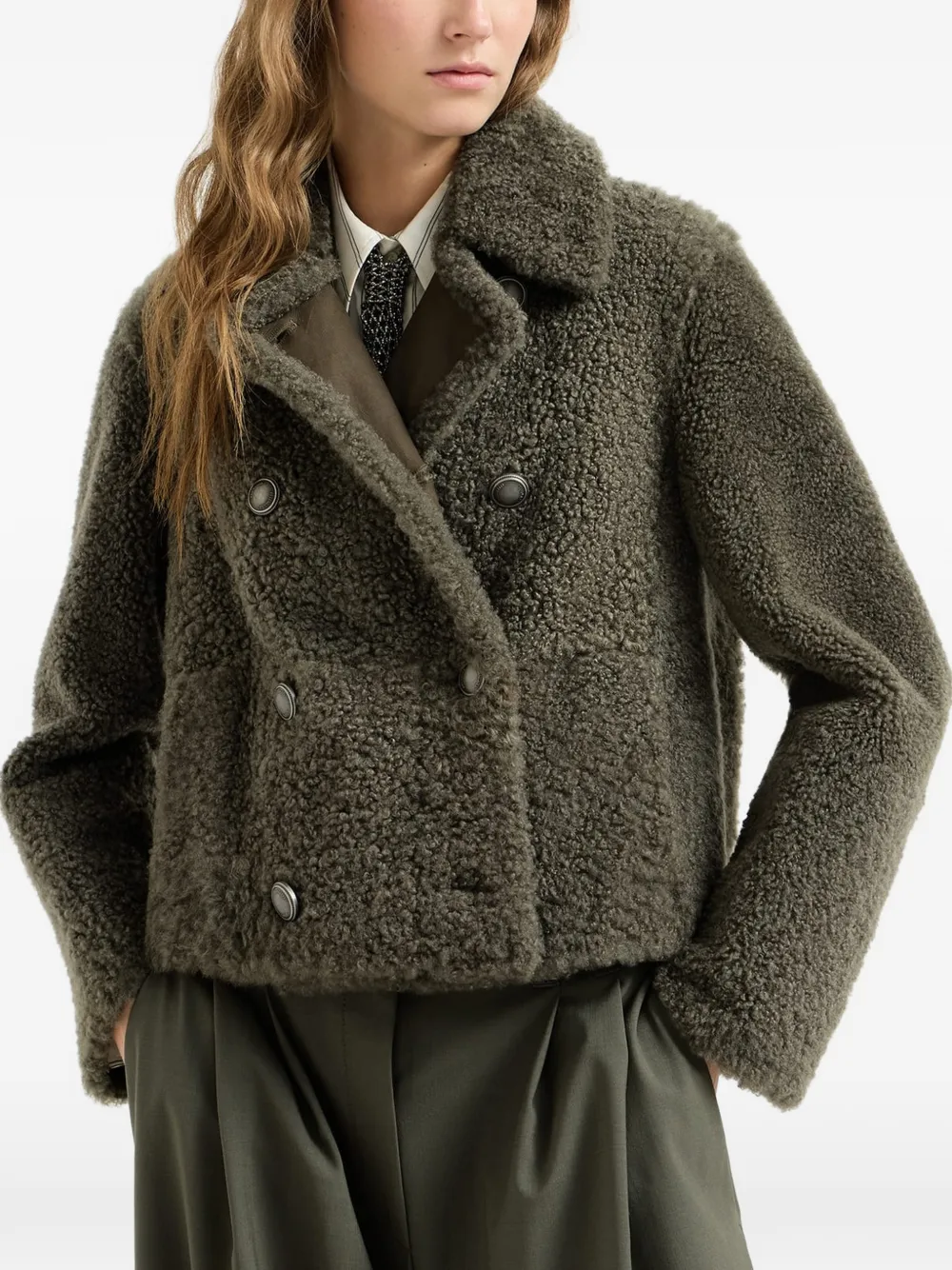 Brunello Cucinelli Jas met dubbele rij knopen Grijs