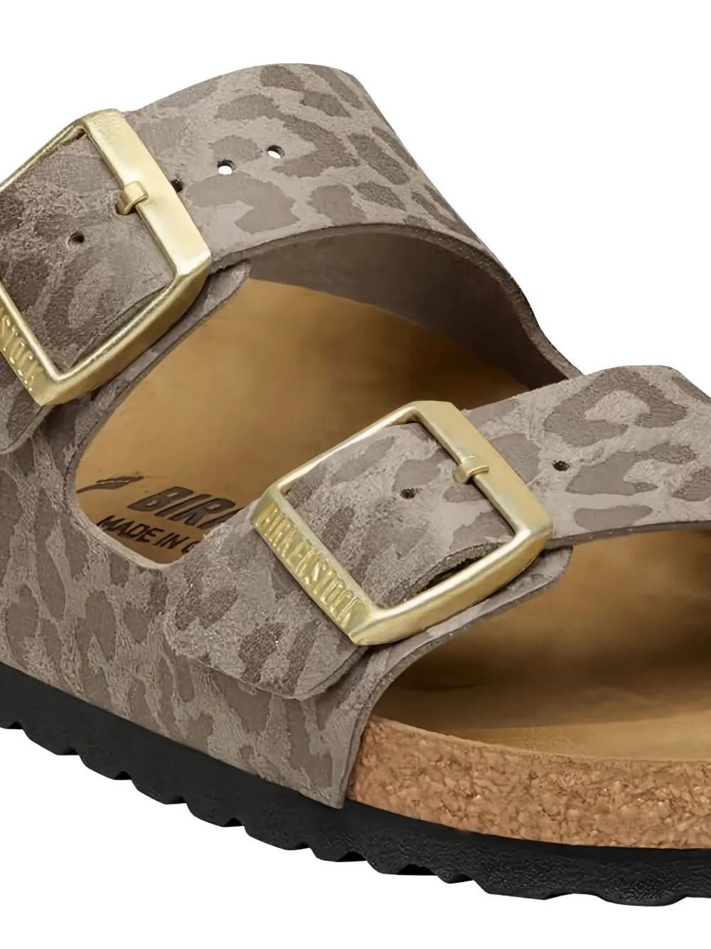 Birkenstock Arizona leopard-print sandals Grijs