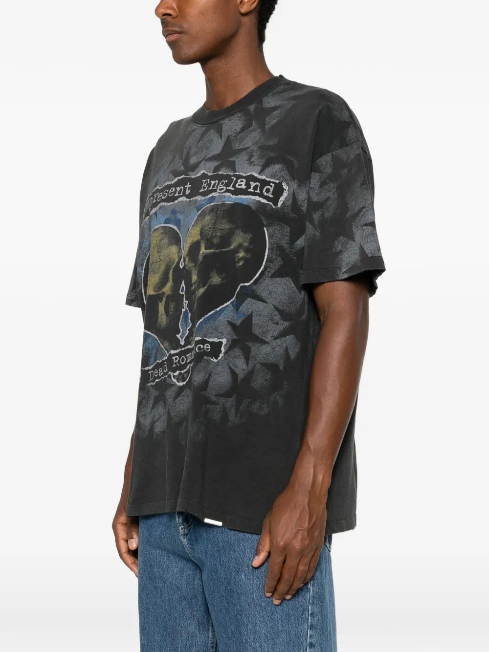 Represent Romance grafische print katoenen T-shirt met sterpatroon Zwart