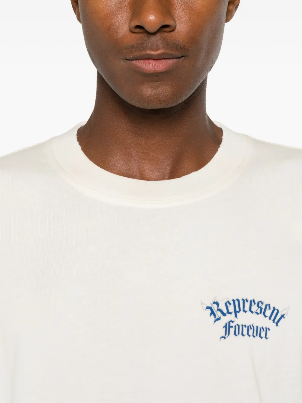 Represent Duality gerafeld T-shirt met logoprint Beige