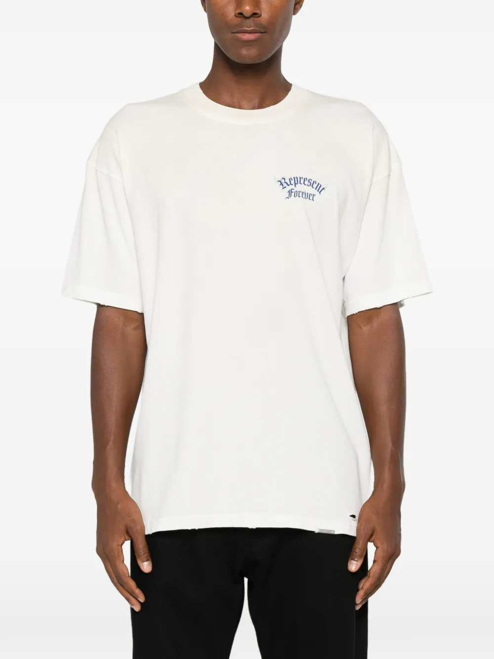 Represent Duality gerafeld T-shirt met logoprint Beige