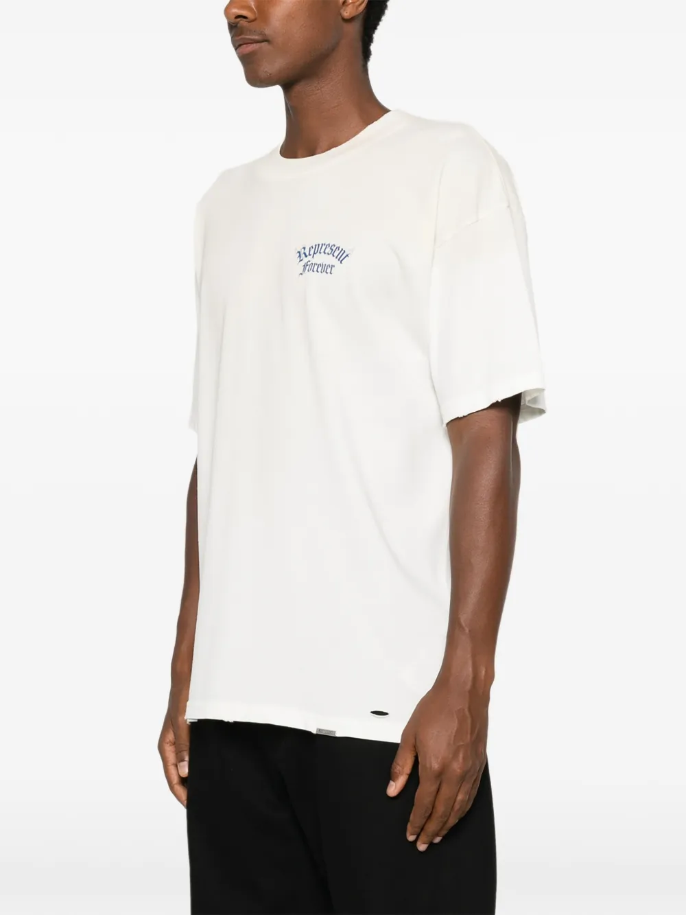Represent Duality gerafeld T-shirt met logoprint Beige