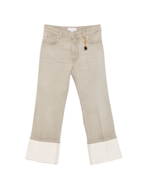 Stella McCartney chain-detail turn-up cropped denim jeans