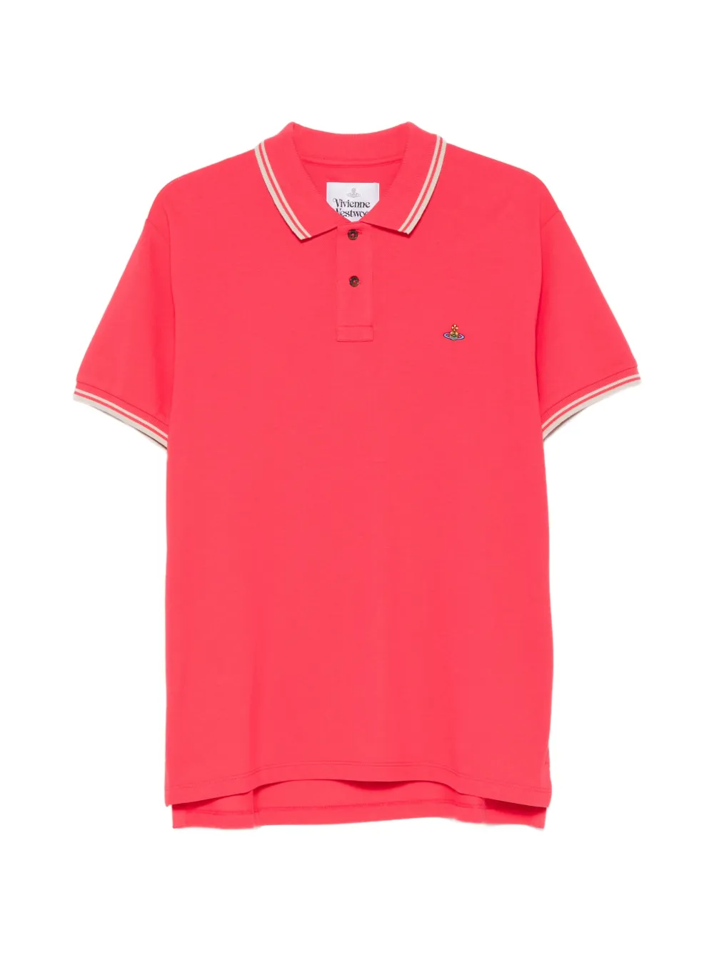 Vivienne Westwood Classic embroidered-detail cotton polo shirt - Rosa