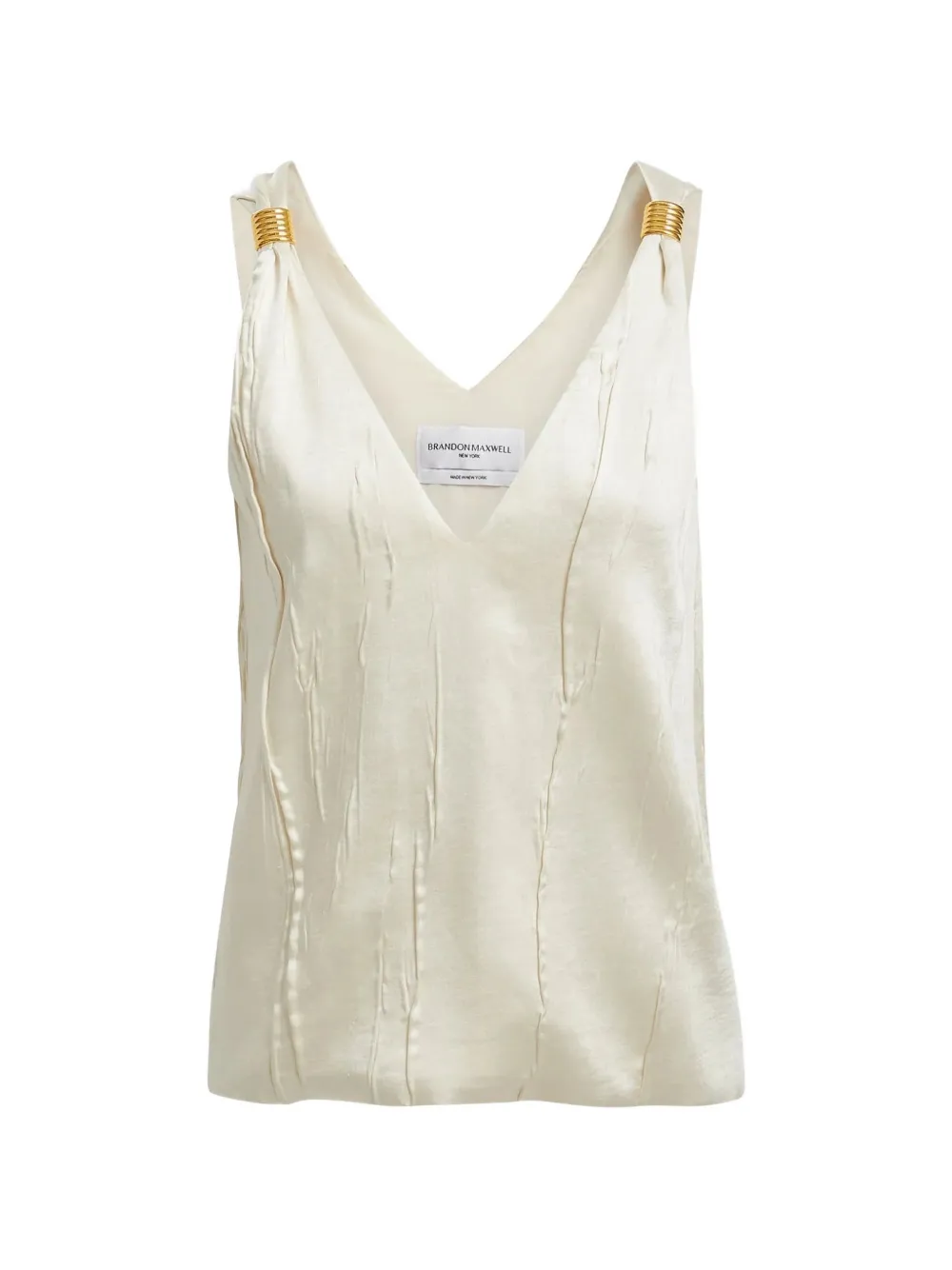 Brandon Maxwell crinkled-pleat tank top - Toni neutri