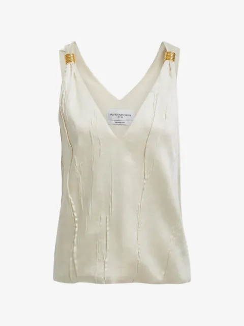 Brandon Maxwell crinkled-pleat tank top