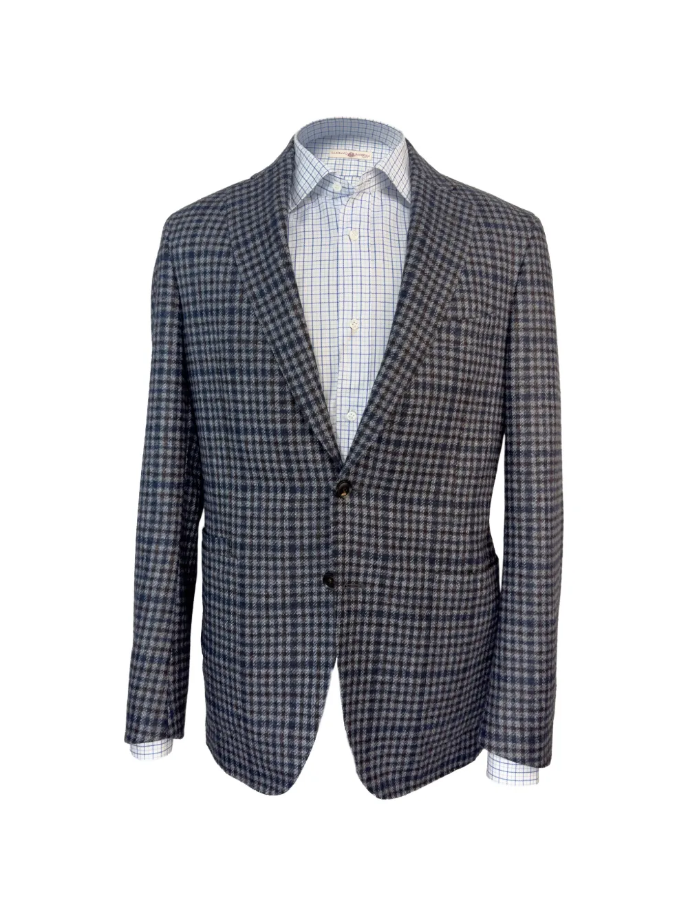 Luciano Barbera check single-breasted suit jacket - Blu