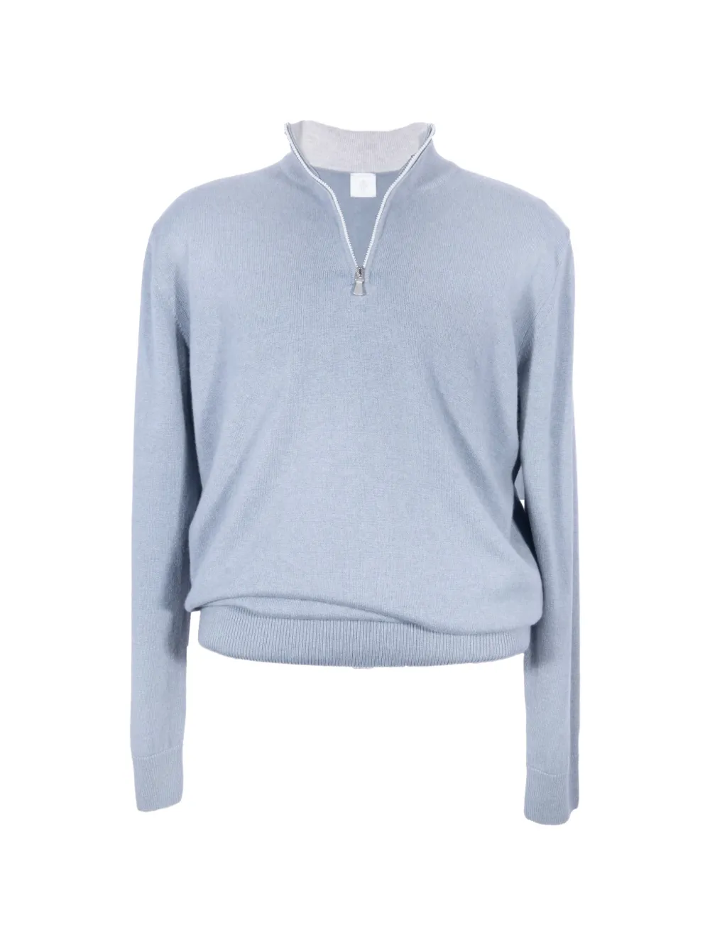 Eleventy quarter-zip ribbed-trim sweater - Blu