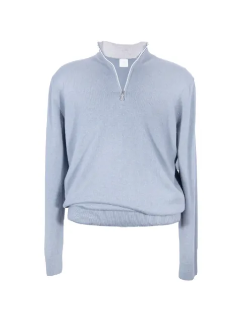 Eleventy quarter-zip ribbed-trim sweater