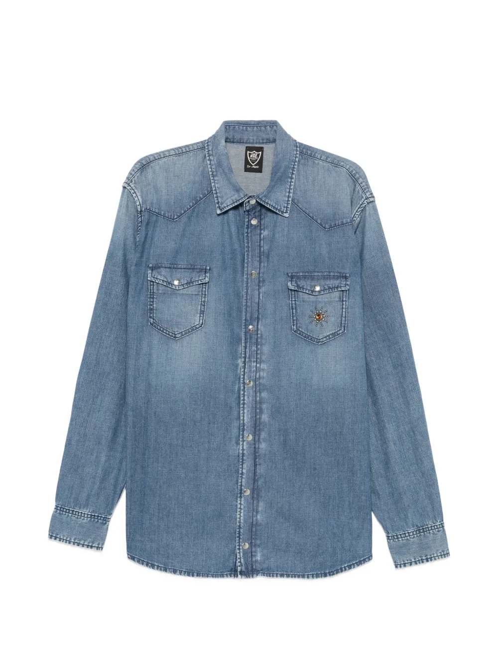Htc Los Angeles embellished western-yoke shirt - Blu