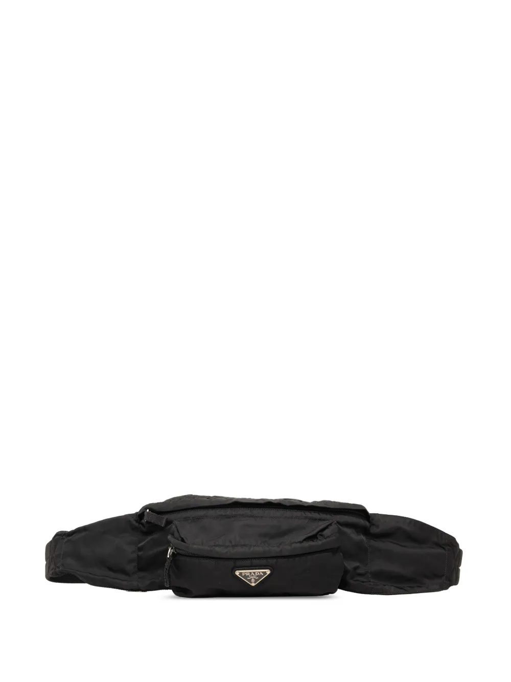 Pre-owned Prada 2013-2026 Tessuto Belt Bag In Black